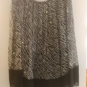 5/$15 Zebra print sheer skirt